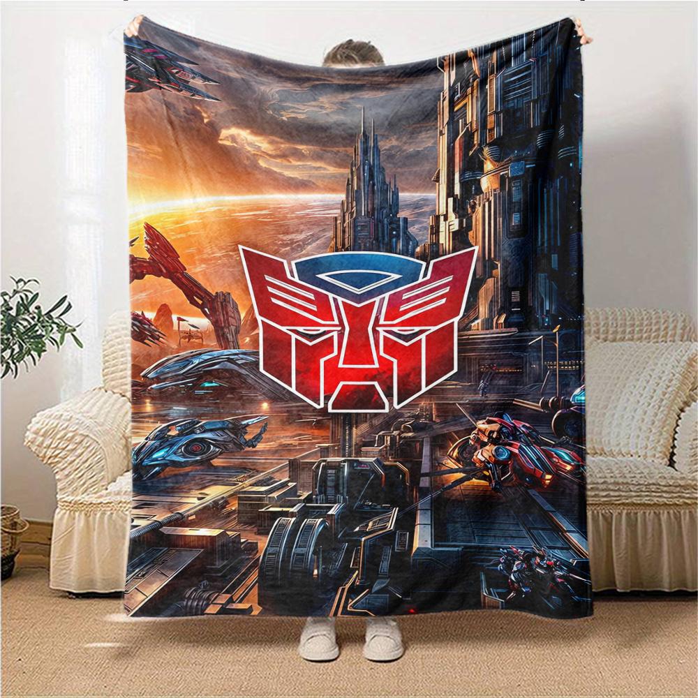 1Pc Transformers Cybertronian Warriors Blanket For Couch Bed Plush Cozy Fuzzy Blanket Super Soft Warm Blankets For Fall And Winter 091880