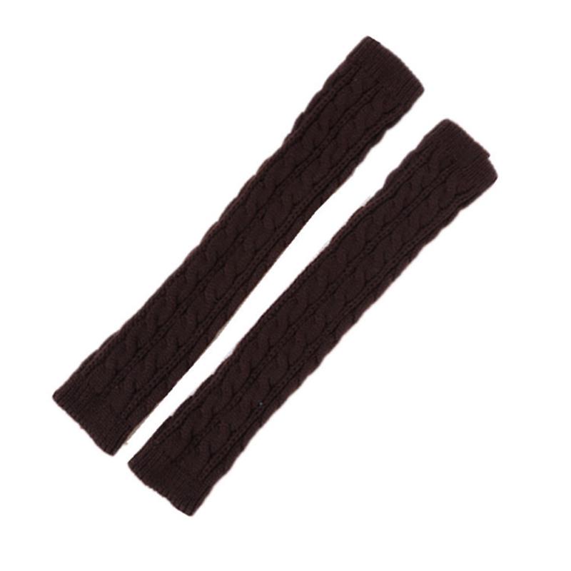 

Зимние женские длинные варежки без пальцев, перчатки One size кофейный