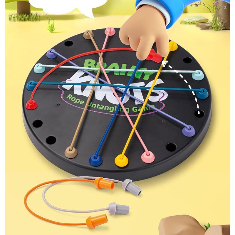 Brainy Knots Seilentwirrtisch, Logik-Puzzle-Brettspiel, 23 cm Durchmesser, Knoten-Seil-Brettspiel für Erwachsene Kinder