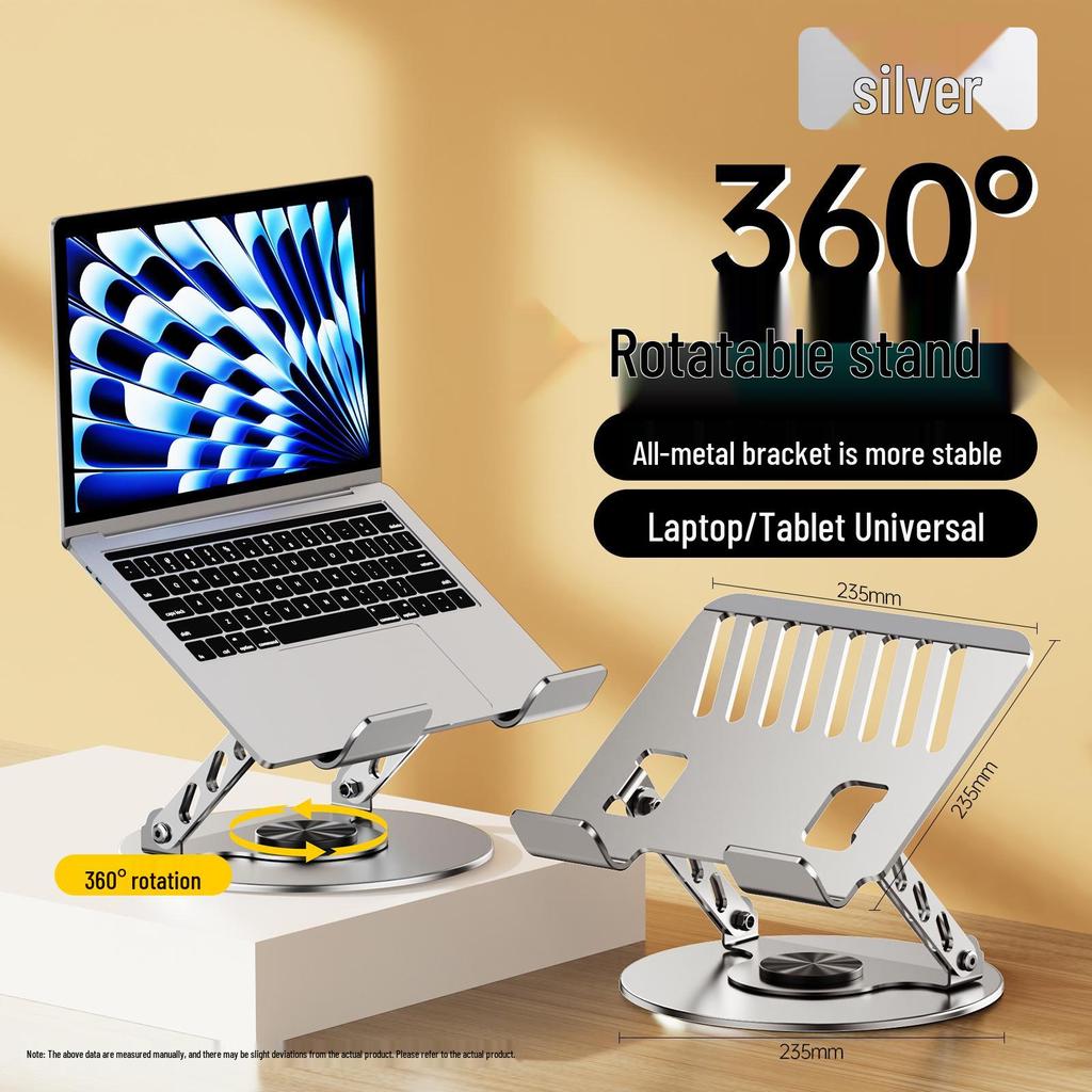 360° Rotating & Height Adjustable Metal Laptop Stand for Computer & Keyboard
