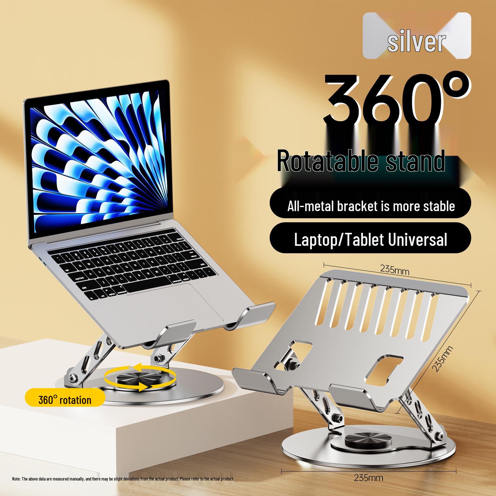 360° Rotating & Height Adjustable Metal Laptop Stand for Computer & Keyboard