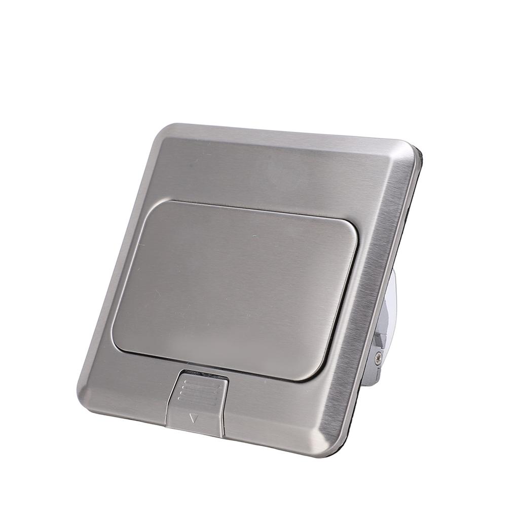 Floor Socket Waterproof 16A 2 Port Sealing Simple Feel Use Safety Durable Silver Bounce Floor Socket 250V