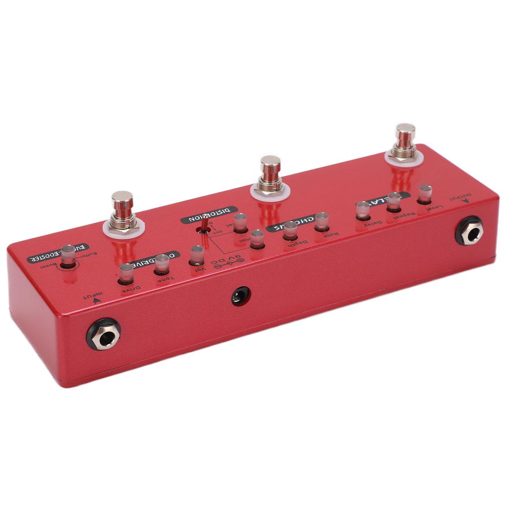 Gitarrenpedal Multieffekte Metall Allin1 True Bypass Buffer für E-Bass DC 9V
