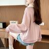 Navava Half Zip Color Collar Long Sleeve Sweatshirt Nt2289