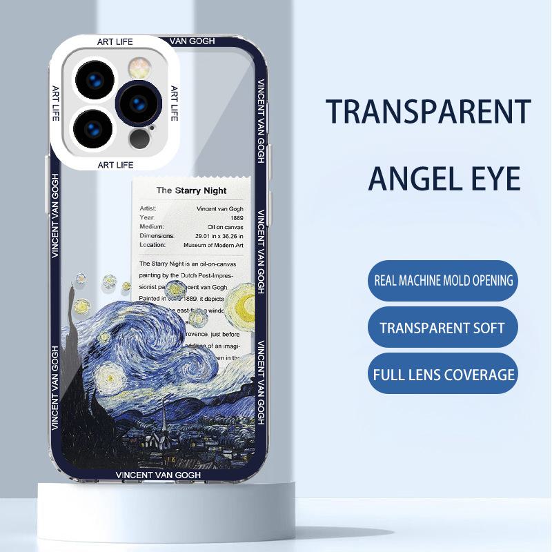 

Прозорий чохол Van Gogh Oil Painting Max Art для Apple 15 Pro Max, 11, 13, XS, 6, Mini - захист від падіння з дизайном Puzzle iPhone 15