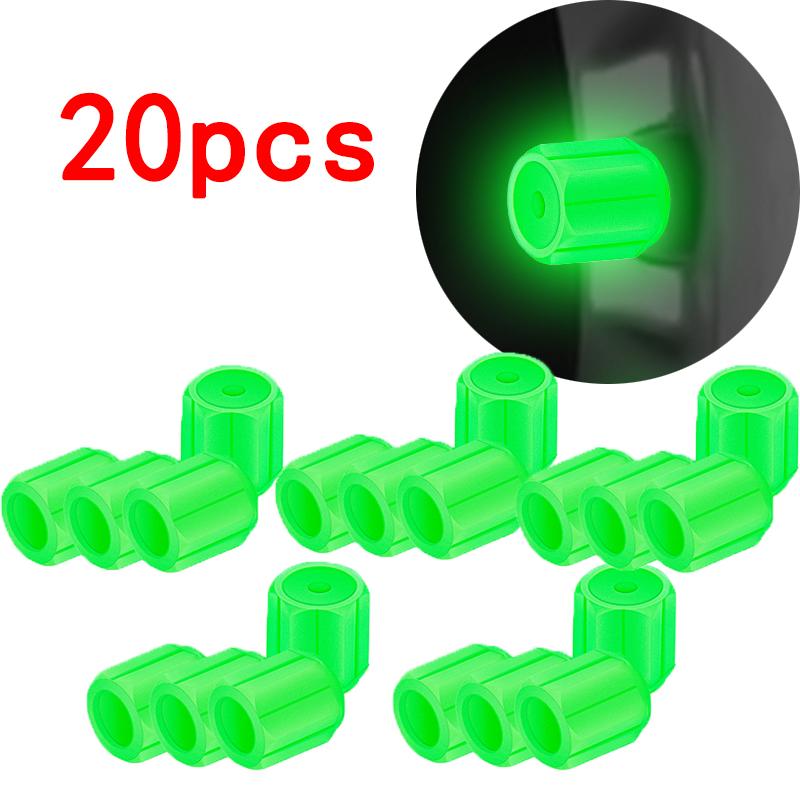 Luminous Tire Valve Caps 6 Colors Car Motorcycle Glowing Valve Cover Car Tire Wheel Hub Styling Tool Auto Accessories 4/8/20pcs Stem Caps1
