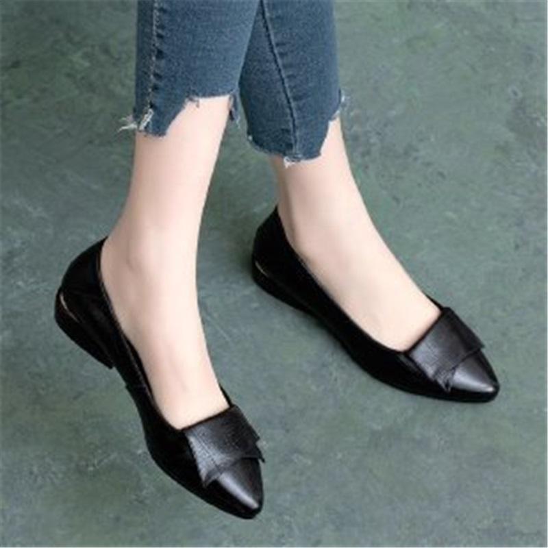 Women s Comfortable Soft Leather Shoes Soft Sole Block Heel Pumps Casual Walking Shoes For Mother 35