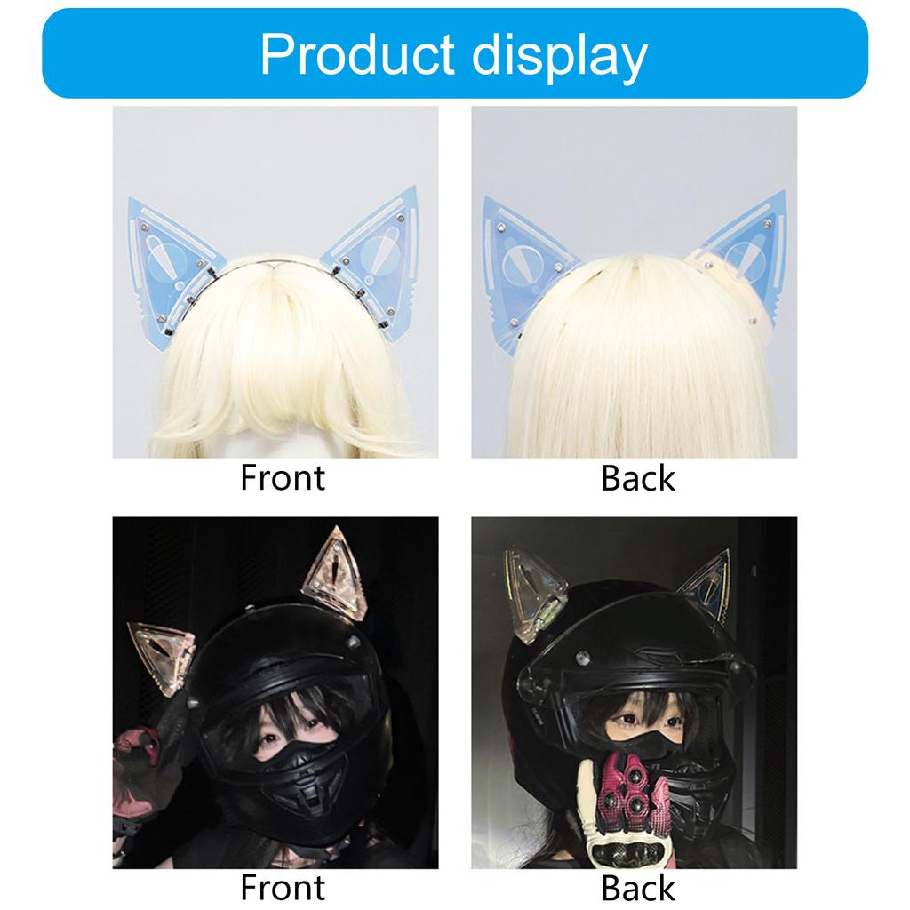 Anime Cat Ear Headband for Halloween Popular Female Motorcyclist Hairhoop Role Playing Props Hairdband Costume Accessory