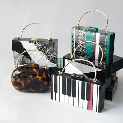 New Trendy Handbag Fashion Women Bag Boutique Acrylic Luxury Party Evening Bag Woman Cute Wedding Box Vintage Clutch Tote Bag