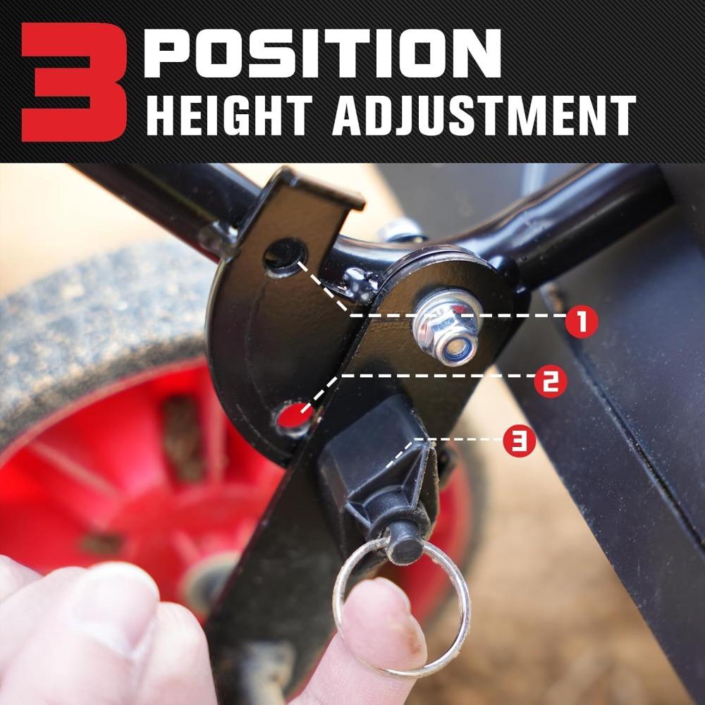 16-Inch 13-Amp Corded Electric Tiller/Cultivator, 8-inch Tillling Depth with Adjustable Wheels, Foldable Electric Rototiller