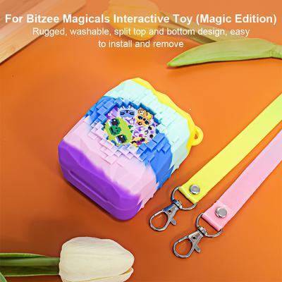 Silicone Cover Case with Lanyard Protective Skin Sleeve Protective Holder Skin for Bitzee Magicals Interactive Toy Digital Pet