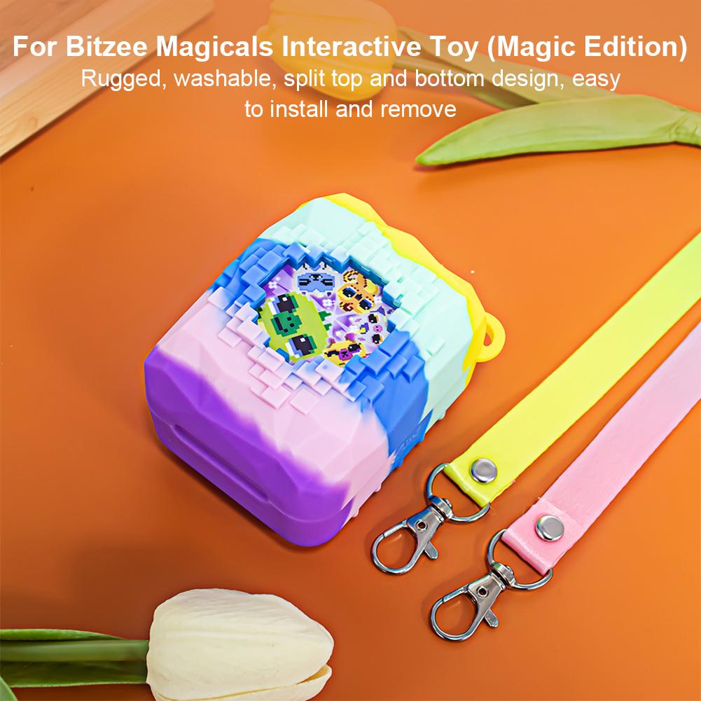 Silicone Case Washable Protective Skin Sleeve with Lanyard Silicone Protective Case for Bitzee Magicals Virtual Electronic Pets
