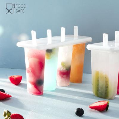 Popsicle Molds, 4 Cavities Homemade Ice Cream Mold Reusable Easy Release Ice Pop Molds & 50 Wooden Sticks