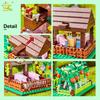 Non-Toxic Moc Farm Truck Pigsty Windmill House Building Block Farmer Tractor Vehicle Car Brick City Construction Toy For Children