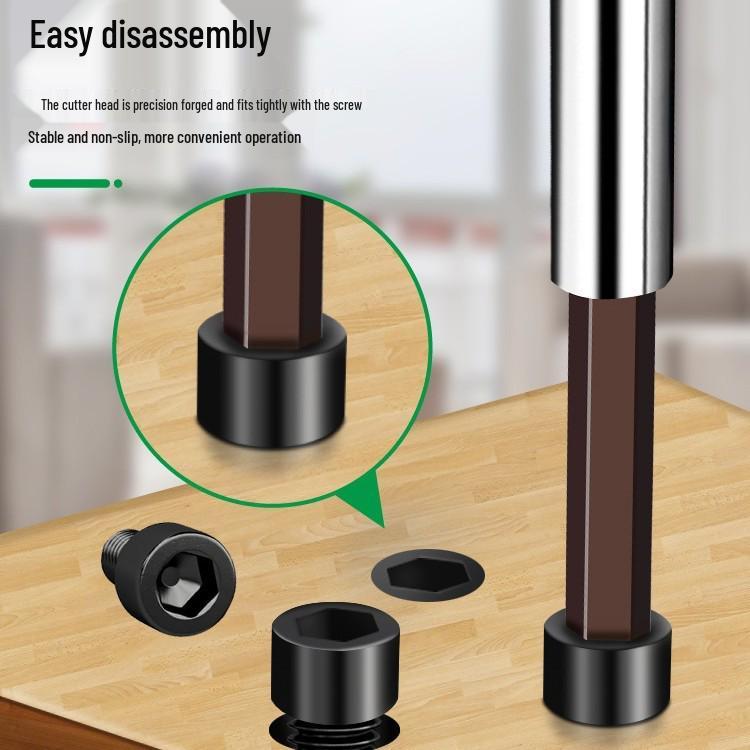 T-Type Extended Hex Wrench Set: Super Hard Steel Beveled Hex Tool, Sizes 3, 4, 5, 6