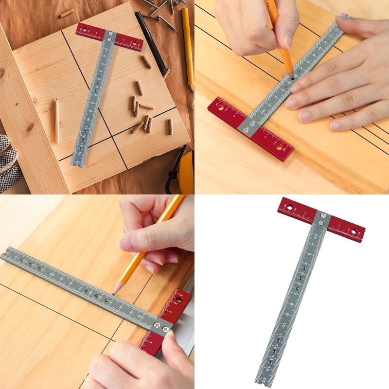 Precise T Square Ruler for Art Framing and Drafting, Aluminum Alloy Measure Tool Accurate Angles Measurement Projects