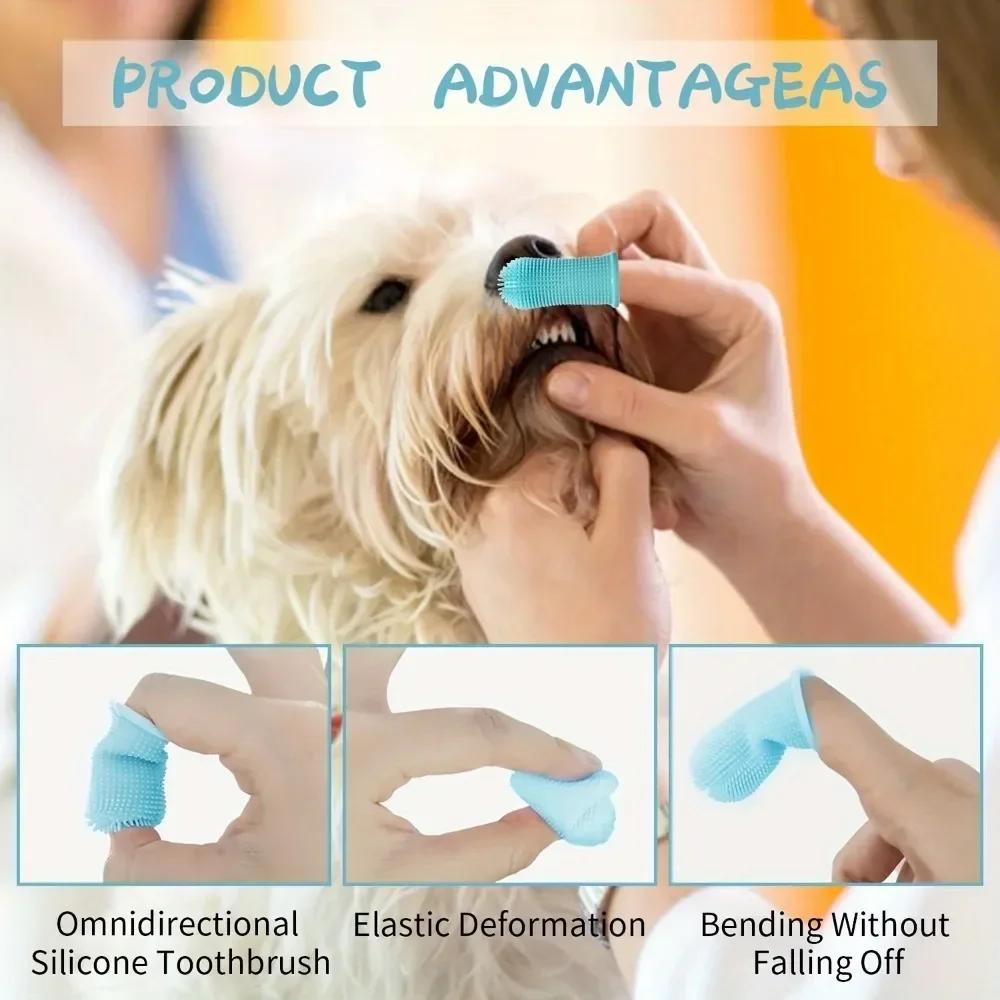2/5Pcs Dog Toothbrush , Super Soft Nontoxic Silicone Dog Finger Toothbrush, Dog Cat Puppy Toothbrush for Teeth Cleaning