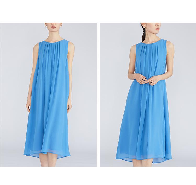 Women's Summer Vacation Style Mulberry Silk Long Tank Dress - Solid Color Design