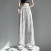 Women Pants Elastic High Waist Adjustable Drawstring Wide Leg Trousers Tie Dye Print Summer