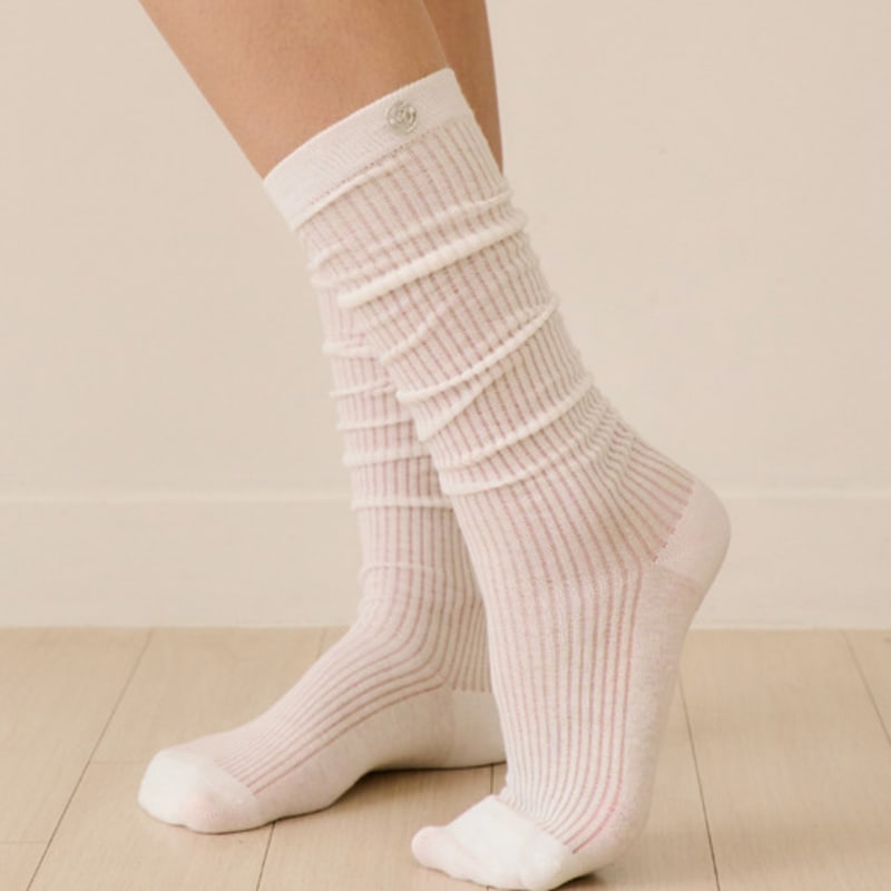 Marun5 Generous See-Through Rib Ankle Socks & Knee Socks
