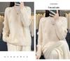 2025 Autumn/Winter Women's Thick Cashmere Hand-Knit Hollow Round Neck Long Sleeve Sweater