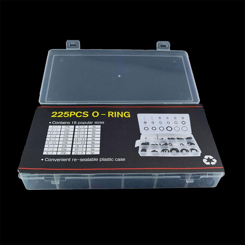 225pcs O Rings Silicone Seal Sealing O-Rings Washer Rubber Assortment Kit Set Box Repair Gasket for Car Air Conditioning Sealant
