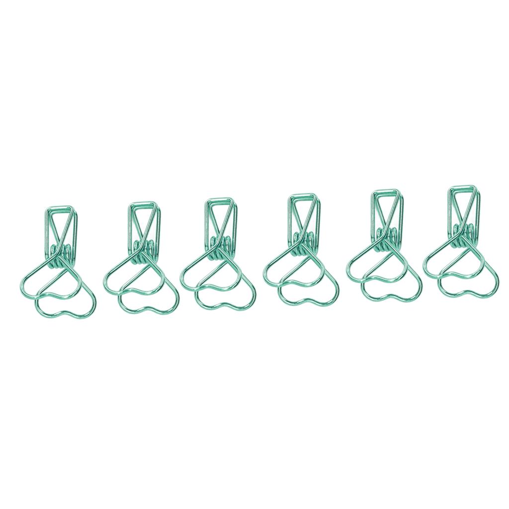 100pcs   Clips Cute Cartoon Heart Shape Metal Hollowed   Tail Clips Paper Clamps   Supplies