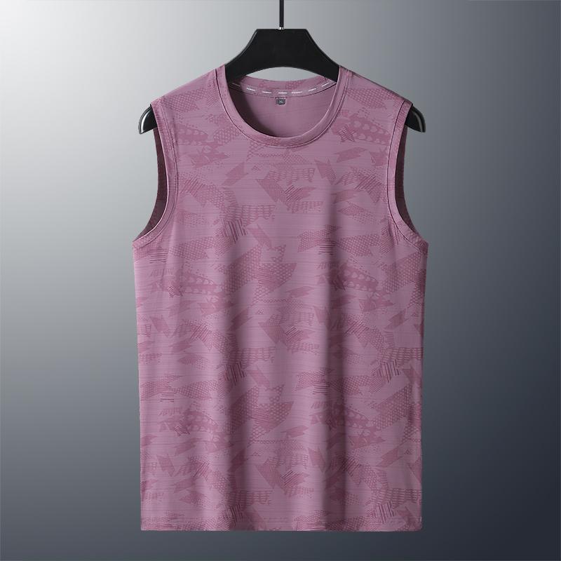 Tank Tops Men Plus Size 8xl Ice Silk Slim Fit Sleeveless T Shirt Black Blue Pink Tees Cooling Quick-Drying T-Shirt