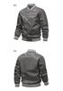 Men's Color-Blocking Baseball Pilot Jacket with Cotton Lining - Casual American-Style for Couples
