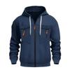 Mens Hoodie Jacket With Multiple Pockets And Zipper For Casual Spring Fall Outdoor Wear