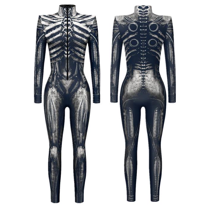 Tuta Cosplay Armatura di Halloween - Stampa Digitale, Vestibilità Aderente, Manica Lunga, Costume Comodo