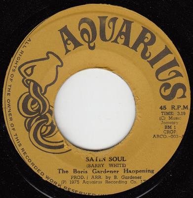 7-Zoll-Schallplatte BORIS GARDENER HAPPENING Satin Soul ARCO003 Aquarius 1975 Jamaika Reggae Ska Dub Gebraucht