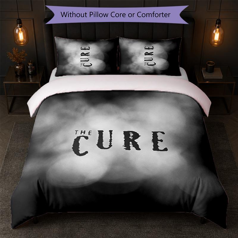 The Cure Print 3Pcs Bedding Set Duvet Cover With Two Pillowcases Soft Bed Linen For Household Bedroom