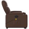 Electric Massage Recliner with Rising Function Brown Synthetic Leather