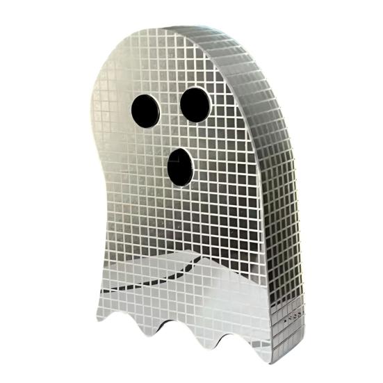

Halloween Disco Ghost Figurine Glitter Mirror Disco Ghost Table Sign for Tiered Tray Table Centerpiece Party Favors Left серебряный