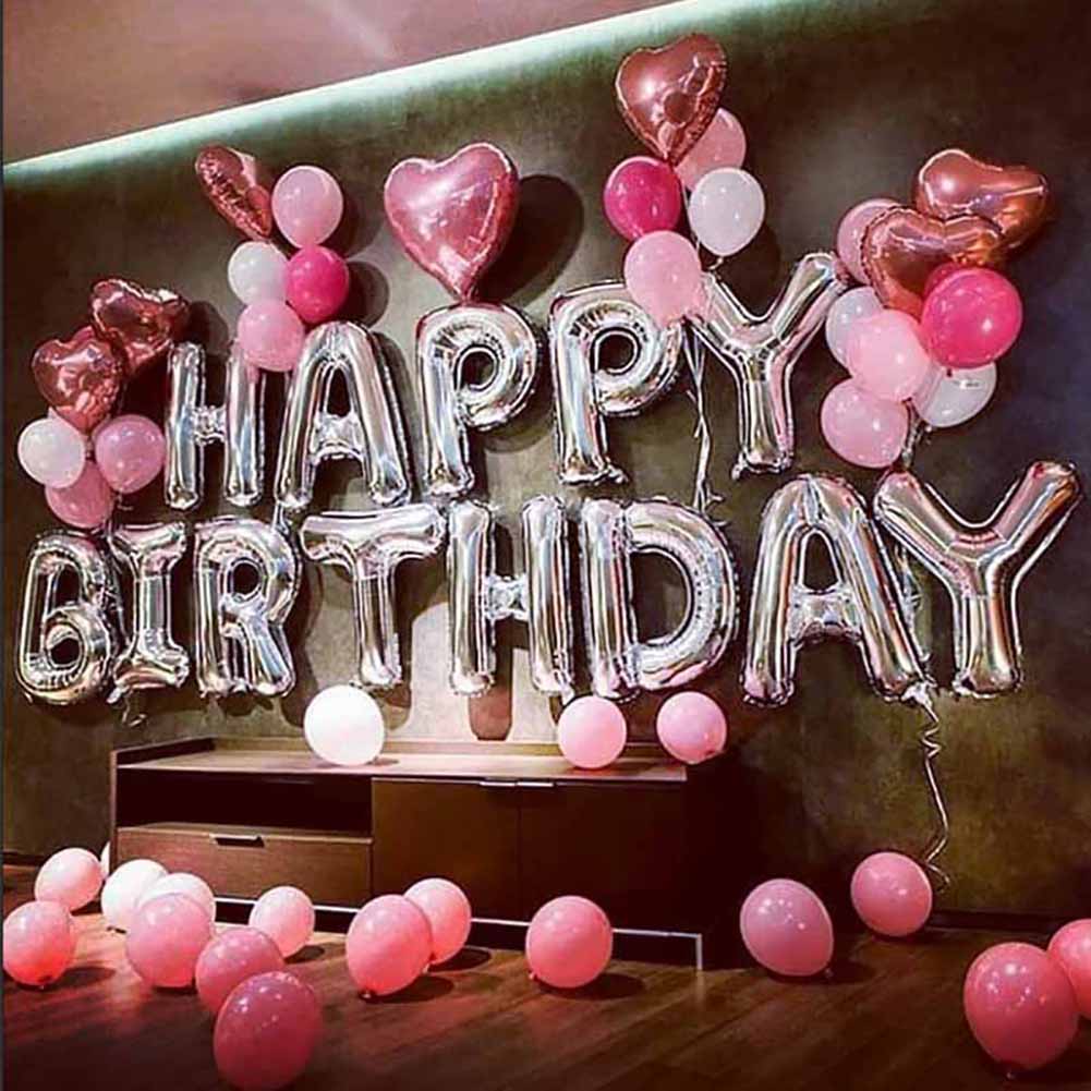 16 Inch Baby Happy Birthday Letters Ballons Aluminum Foil Air Balloon Party Decorations Kids Birthday Balloons