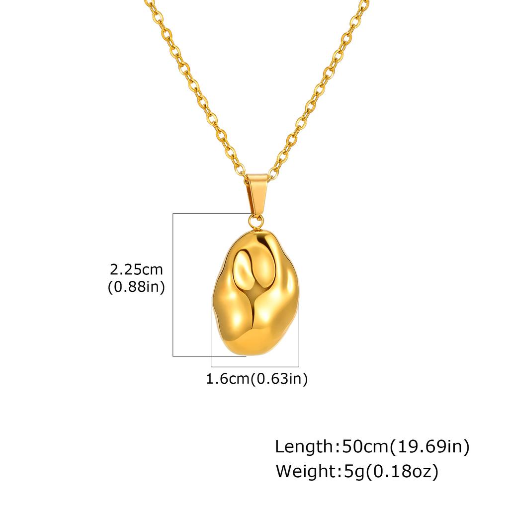 Irregular Hollow Pendant Necklaces for Women,Gold Color Retro Stainless Steel Necklace,High Quality Jewelry Gifts