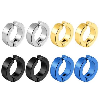 Boucles d'oreilles à Clip pour hommes, 1 paire, mode coréenne, sans perçage, fausses boucles d'oreilles rondes, Style Punk Rock, bijoux cadeau
