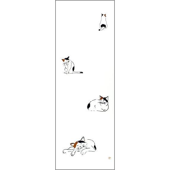 Somen Anbo Tenugui Hinatabokko (Sunbathing) - Hand-dyed, 100% Cotton, Tokka, Made in Japan, 35cm x 100cm