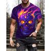 Camiseta de Manga Corta con Cuello Redondo para Hombre con Estampado 3D Moda Talla Grande Camiseta de Verano Casual