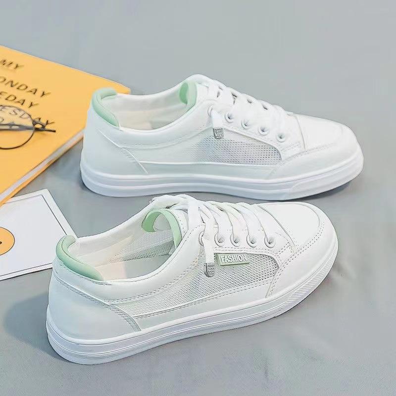 

Little white shoes women s spring and summer 2025 new mesh breathable fashion sports and leisure women s shoes white shoes flat baseplate shoes 40