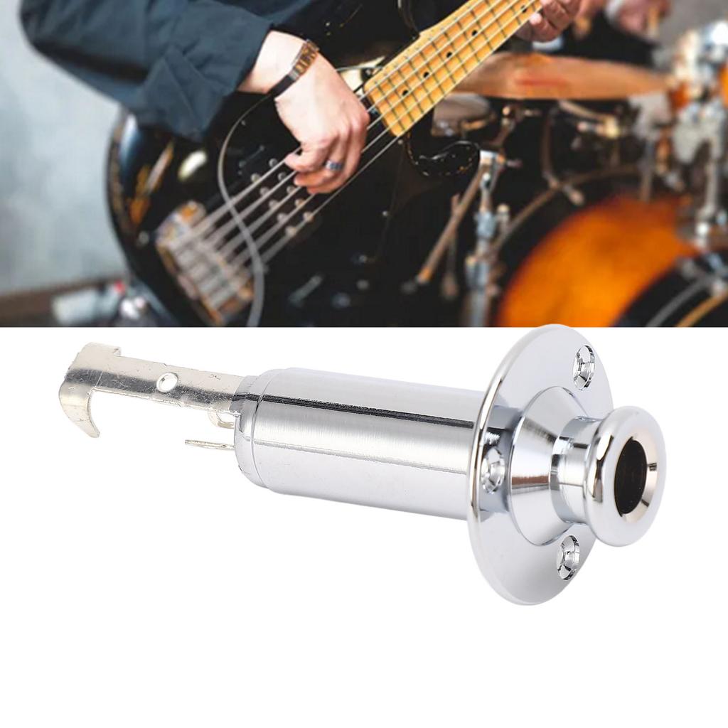 6.35mm Guitar Output Socket Metal Construction Endpin Pickup Socket for Acoustic Electric Guitars