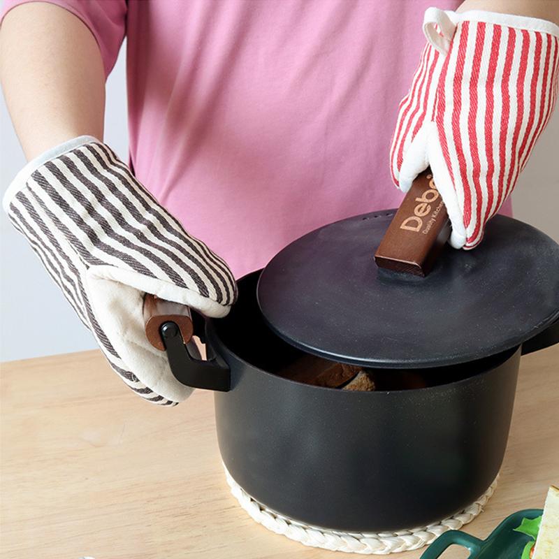 1 Paar Hitzeschutzhandschuhe Topfhalter Küche Verbrühschutz Mikrowellenhandschuhe Hochtemperatur-beständig Küche Backofenhandschuhe