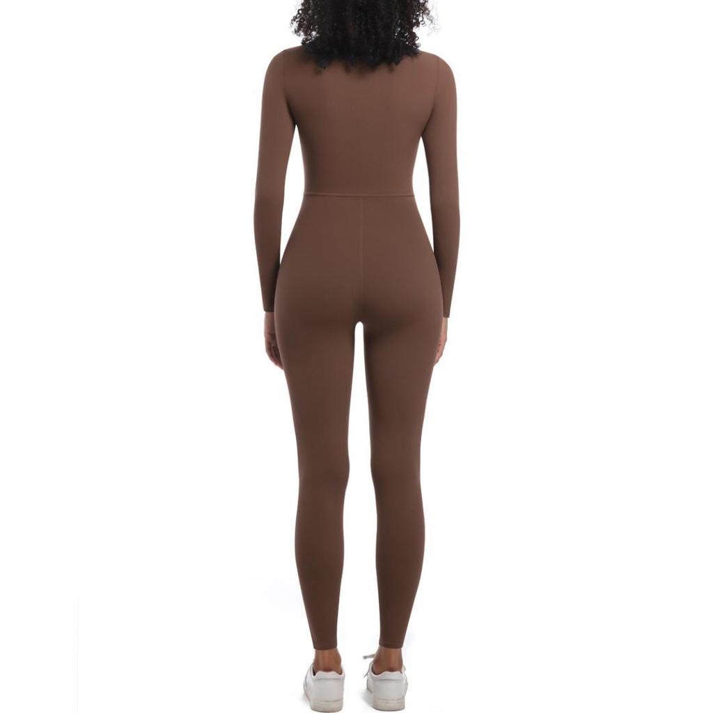 High-Intensity Zipper Long Sleeve Yoga and Running Bodysuit