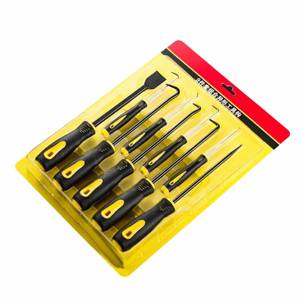 9PCS Long & Short Style Scraper Pick Hook Kit  Demolish small clips and rubber weatherstripping