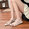 Flat-soled sandals for women's summer wear casual wind slope heel pointed sandals fashion women's shoes 2025 new shoes for women