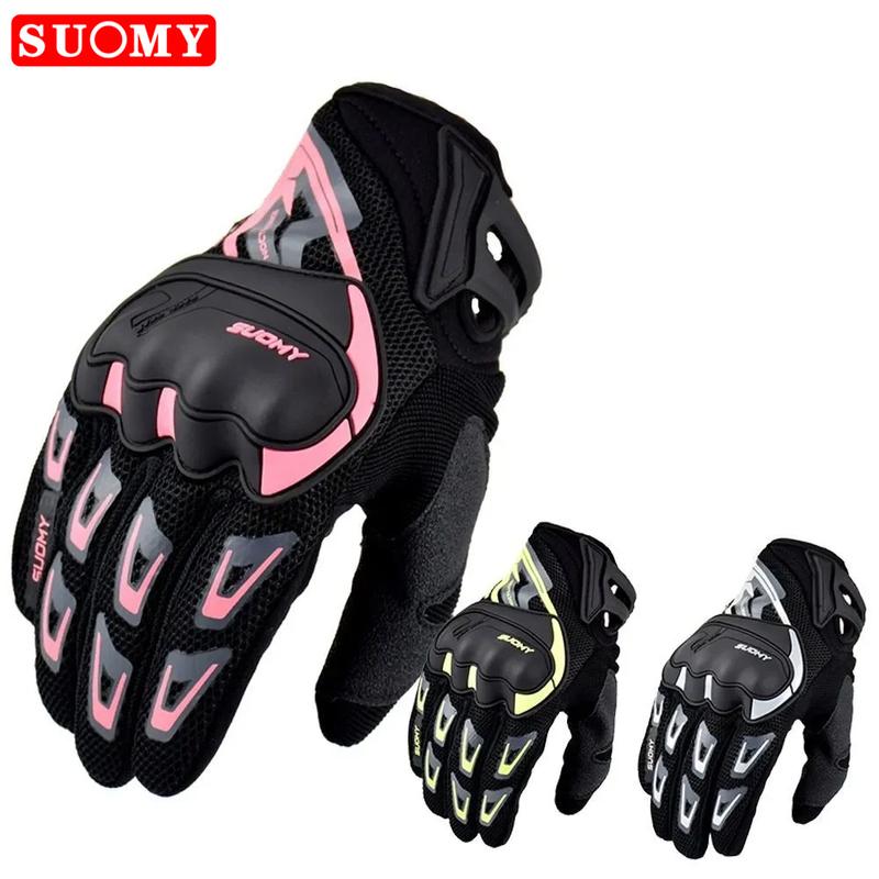 Suomy Motorcycle Gloves Men Summer Breathable Touch Screen Moto Biker Guantes Motobike Riding Protective Gear Fit Women Pink