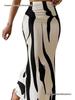 European & American Women's Zebra Print High-Waist Fishtail Skirt