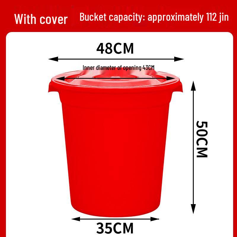 Durable Round Plastic Bucket with Lid for Household Water Storage, Large & Extra-Large Capacity