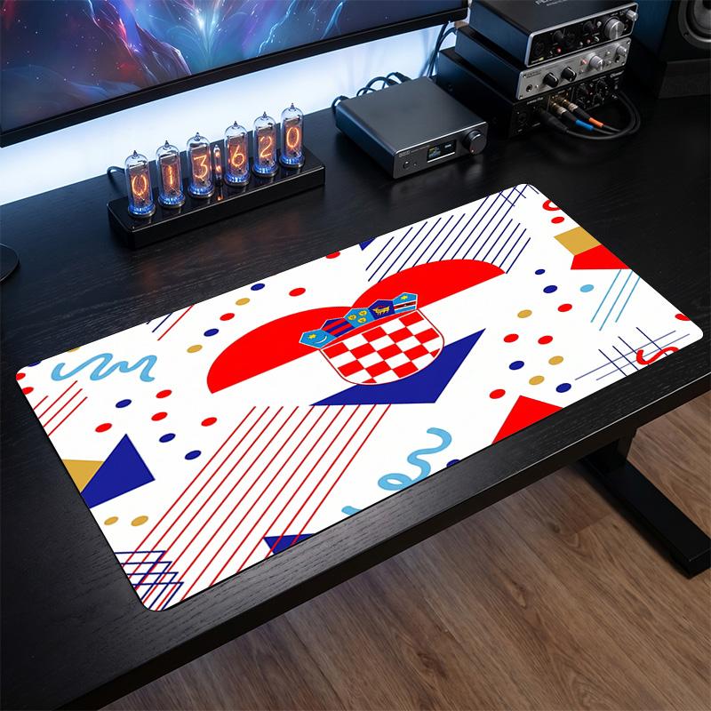 Croatia Football Crest Mouse Pad, Extended Non Slip Rubber Desk Mat for Gaming Office Laptop Fan Gift